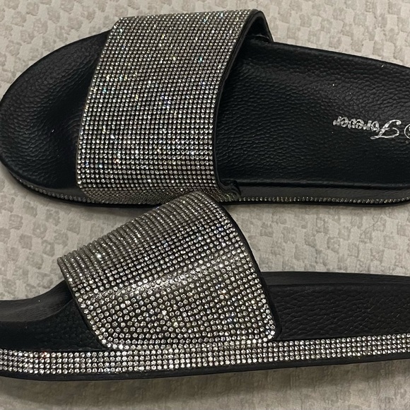 Sparkling Rhinestone Slide Sandals 8.5 - Picture 1 of 7